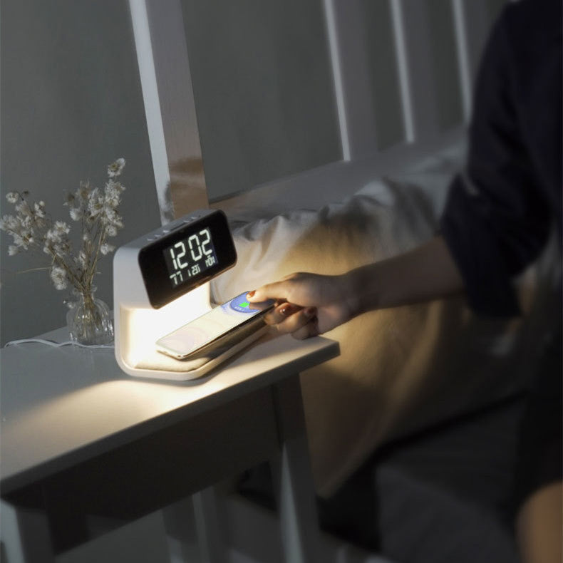 Bedside LCD Screen Alarm Clock & Phone Charging Lamp