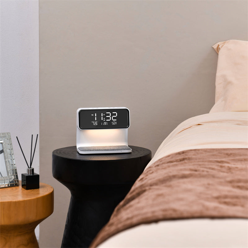 Bedside LCD Screen Alarm Clock & Phone Charging Lamp