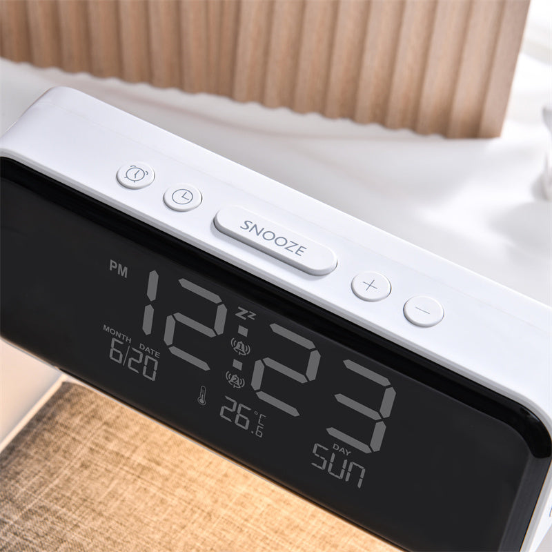Bedside LCD Screen Alarm Clock & Phone Charging Lamp