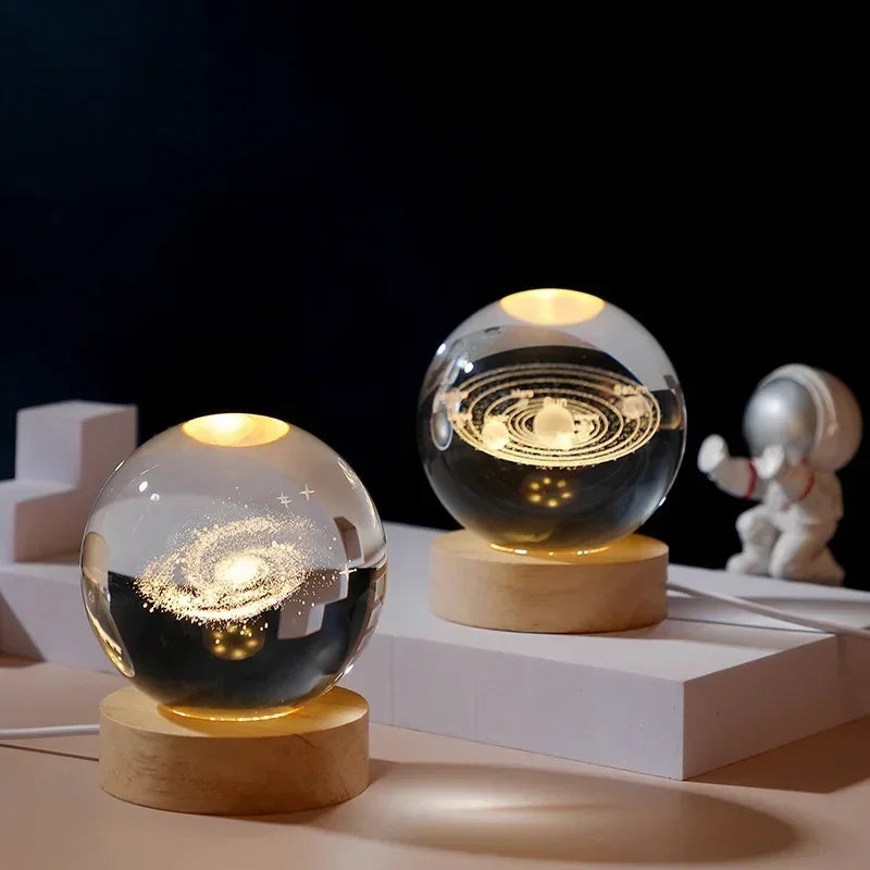 Clear Glass Crystal Ball Lamp
