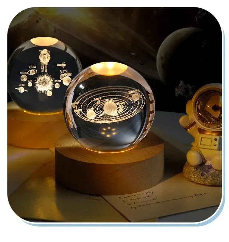 Clear Glass Crystal Ball Lamp