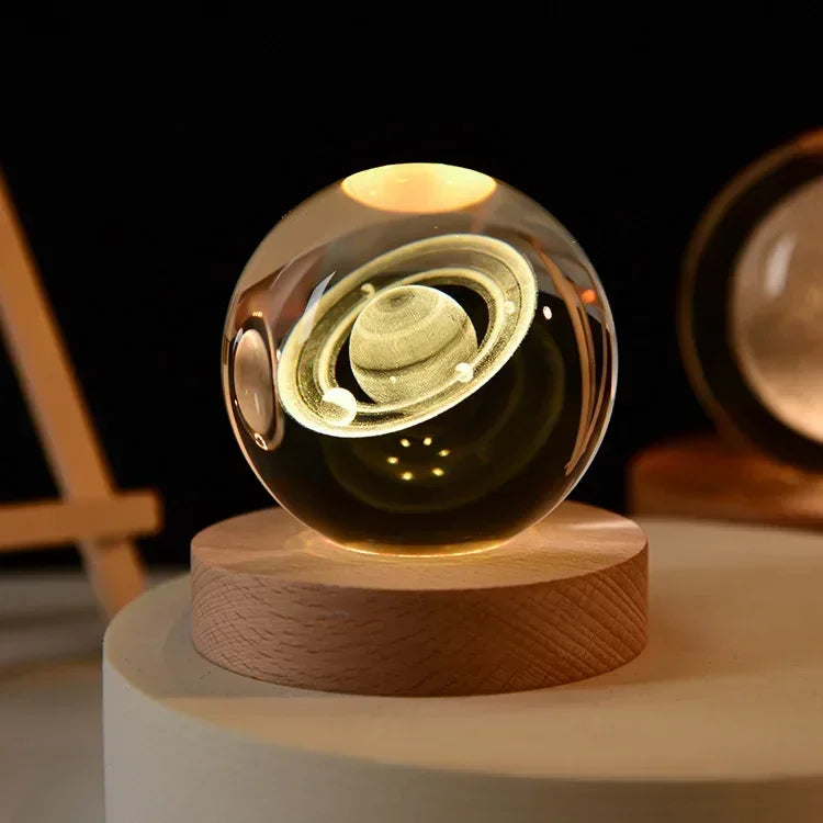 Clear Glass Crystal Ball Lamp