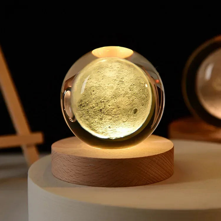 Clear Glass Crystal Ball Lamp