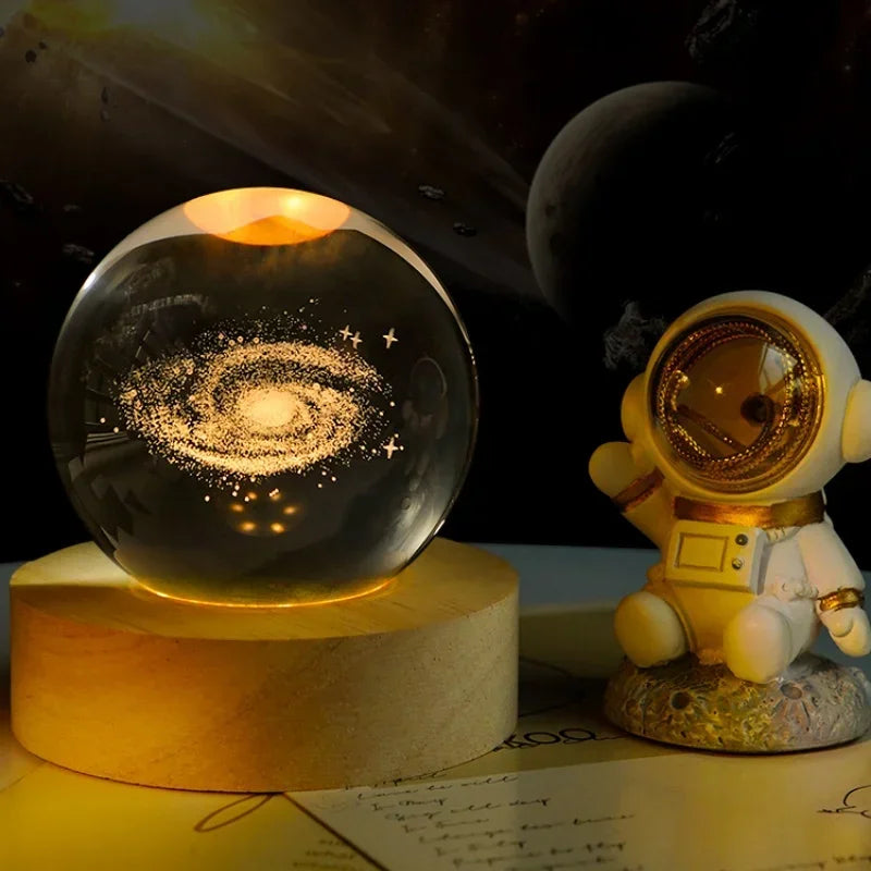 Clear Glass Crystal Ball Lamp