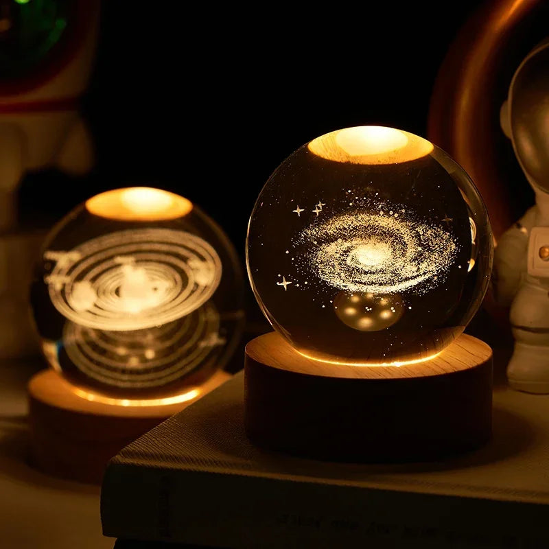 Clear Glass Crystal Ball Lamp
