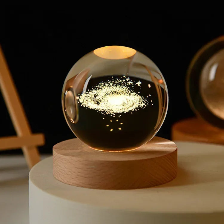 Clear Glass Crystal Ball Lamp