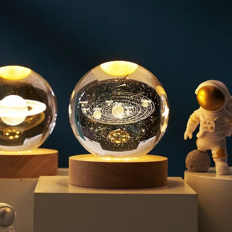 Clear Glass Crystal Ball Lamp