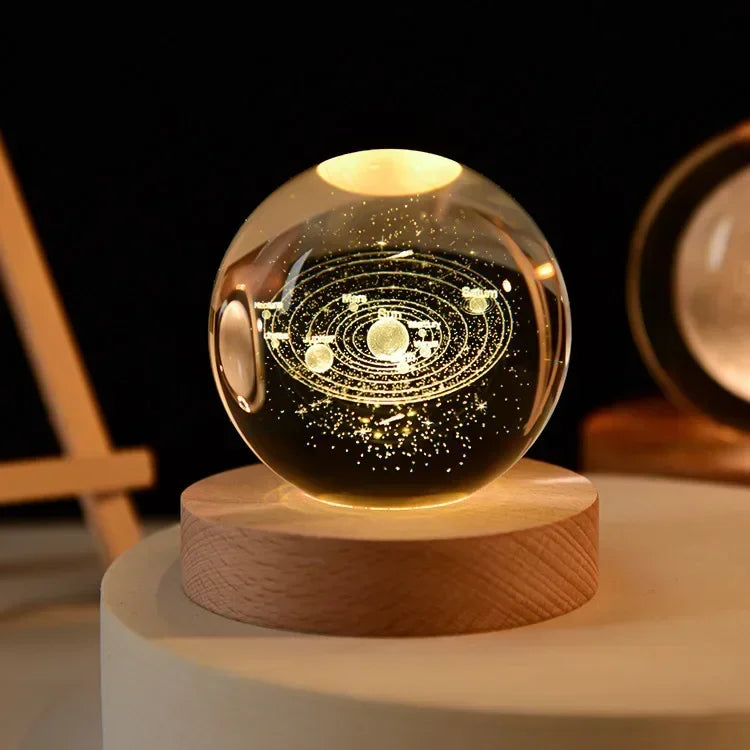 Clear Glass Crystal Ball Lamp