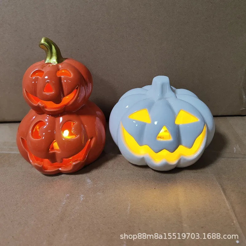 Spooky pumpkin lamp