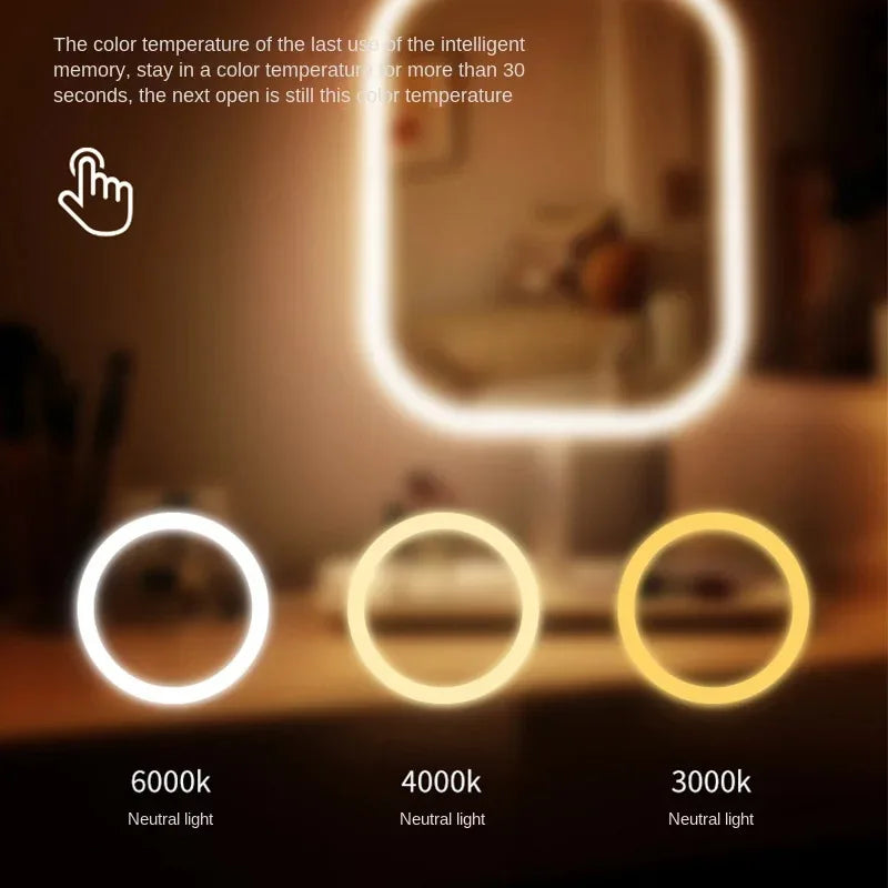 Mini TouchScreen LED vanity mirror