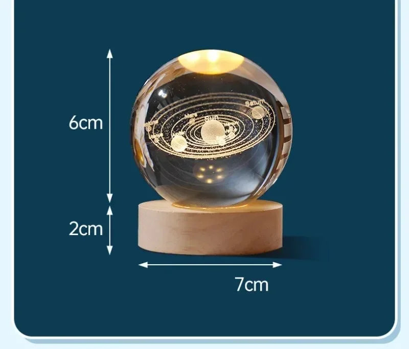 Clear Glass Crystal Ball Lamp