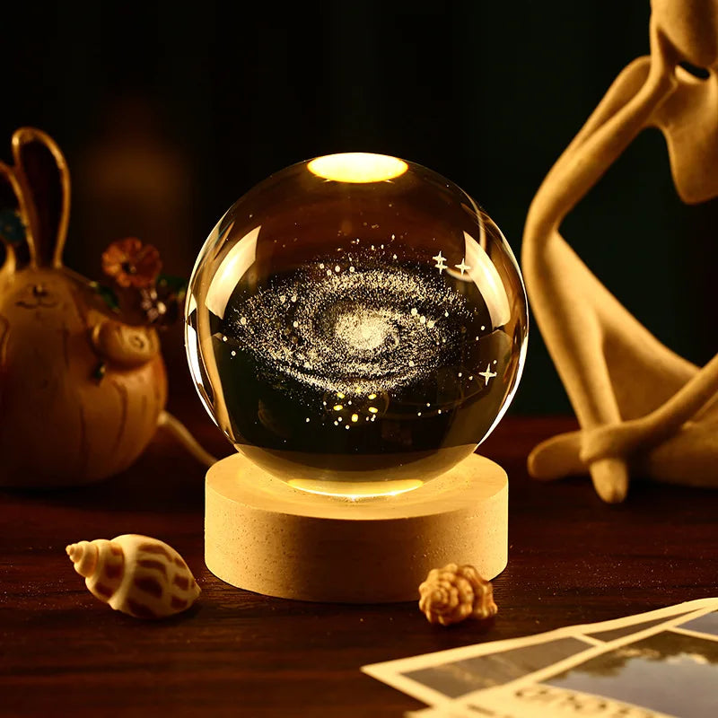 Clear Glass Crystal Ball Lamp