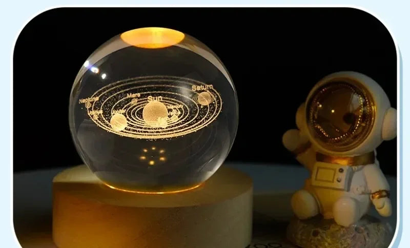 Clear Glass Crystal Ball Lamp