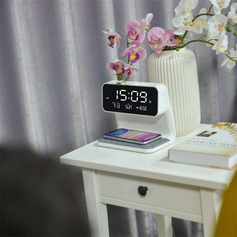 Bedside LCD Screen Alarm Clock & Phone Charging Lamp