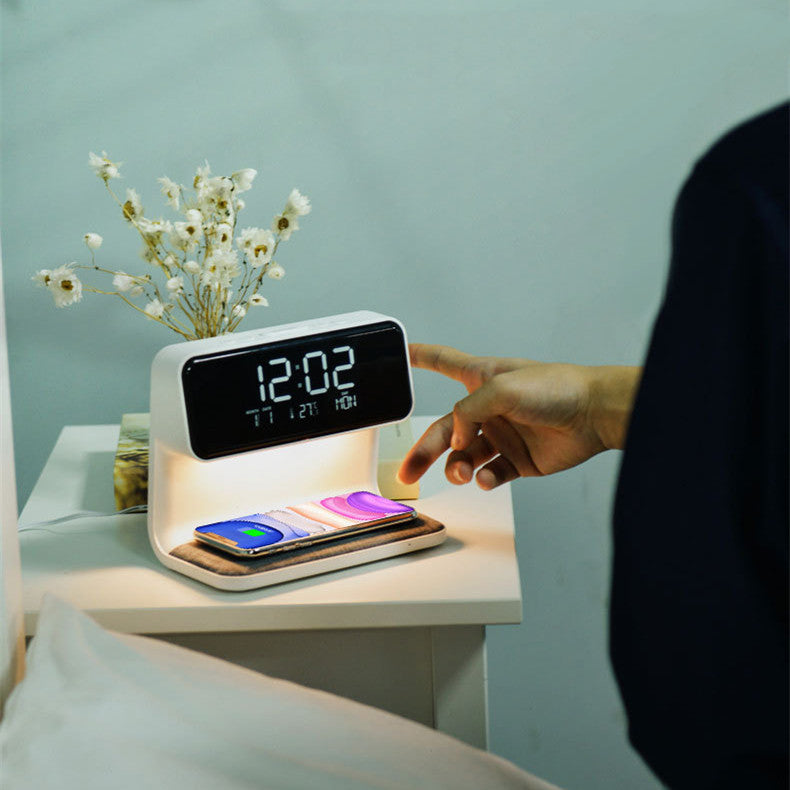 Bedside LCD Screen Alarm Clock & Phone Charging Lamp