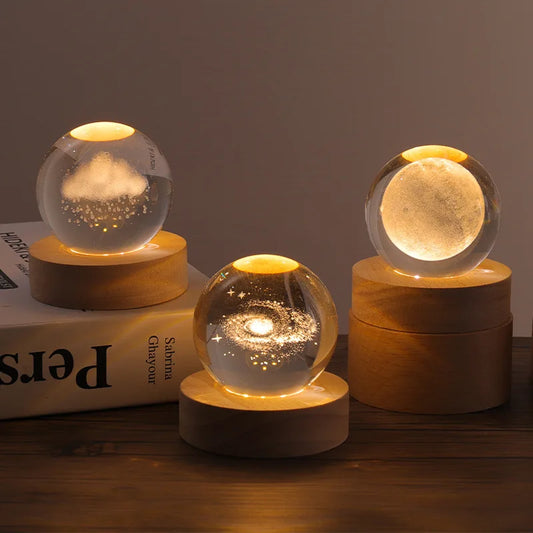 Clear Glass Crystal Ball Lamp
